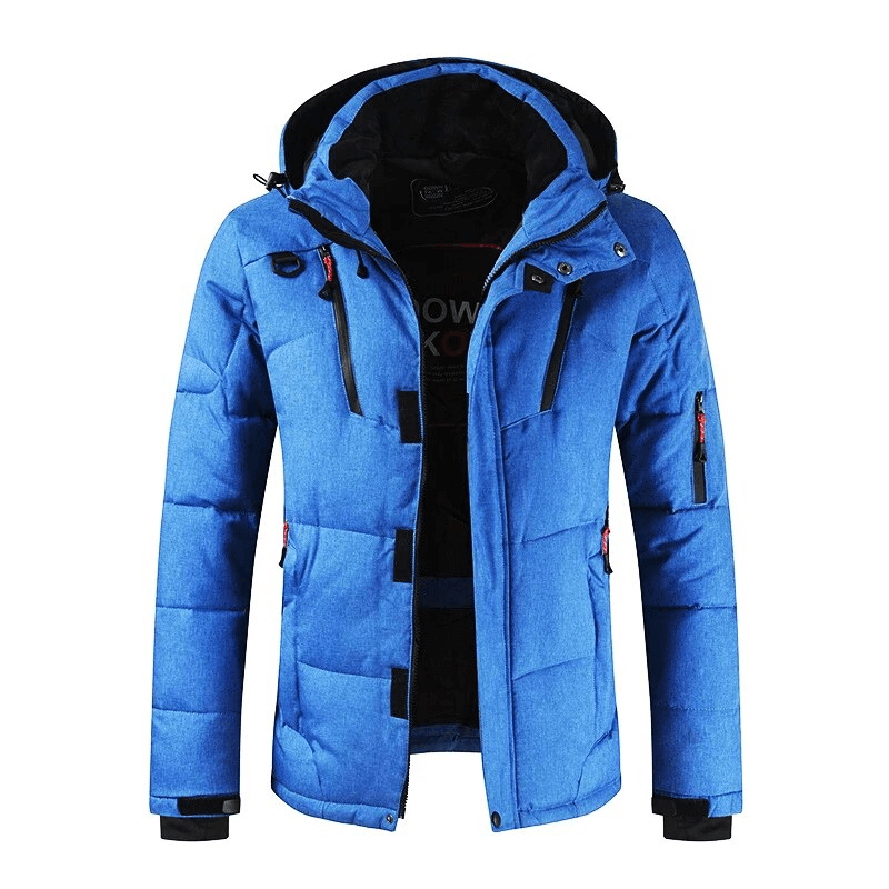 Blue Warm Windproof Waterproof Ski Jacket - SF1783, ideal for outdoor sports in winter, featuring durable polyester and duck down lining.